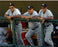 Joe Torre  Don Zimmer and Mel Stottlemyre Triple Signed On Dugout Steps 16x20 Photo (Signed in Blue)