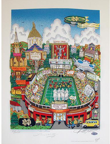 Lou Holtz Fazzino Notre Dame Pop Art w/ Holtz "Go Irish" Insc.  (LE 50)