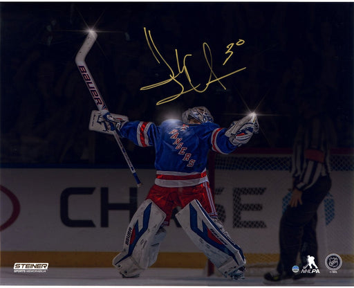 Henrik Lundqvist Signed MSG Celebration Horizontal Metallic 16x20 Photo