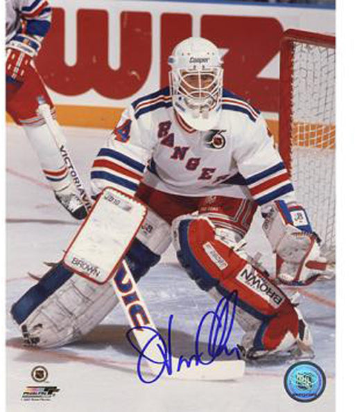 John Vanbiesbrouck Rangers White Jersey 8x10 Photo