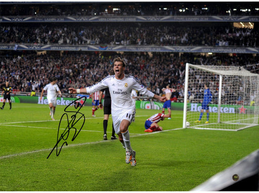 Gareth Bale Signed Real Madrid Celebrating after Scoring  Goal vs 12x16 Photo"Copa Del Rey Goal" ( Icons Auth & Third Party Holo)