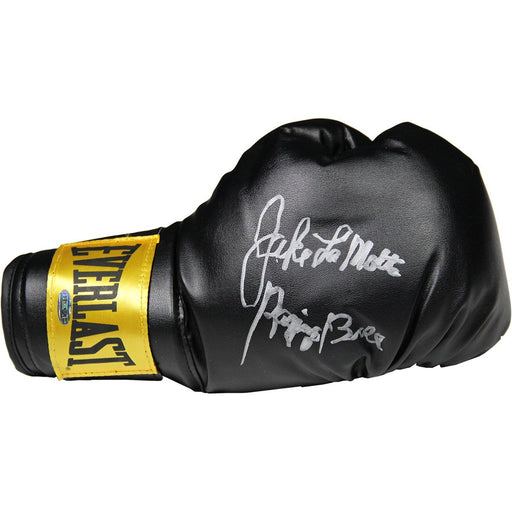 Jake LaMotta Signed Black Boxing Glove w Raging Bull Insc. (Single)