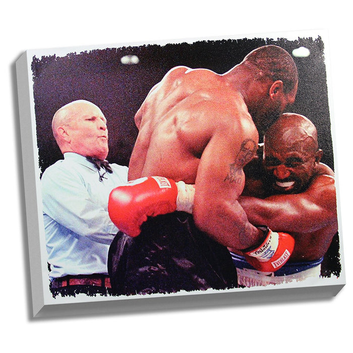 Mike Tyson bites Evander Holyfields ear Stretched 22x26 Canvas