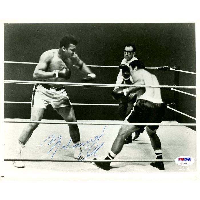 Muhammad Ali Signed 8x10 Photo Marciano Fight Poster Image (PSADNA)