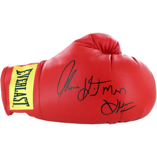 Thomas Hitman Hearns Signed Red Boxing Glove (Yellow Everlast Patch)