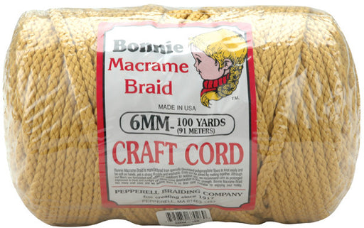 Macrame Craft Cord Gold - 6mm x 100 Yards