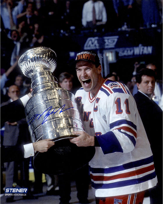 Mark Messier Cup on Side Vertical 16x20 Photo