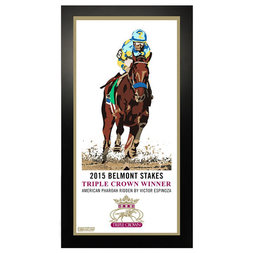 2015 Horse Racing Triple Crown Commemorative Artwork 10x20 Framed Photo