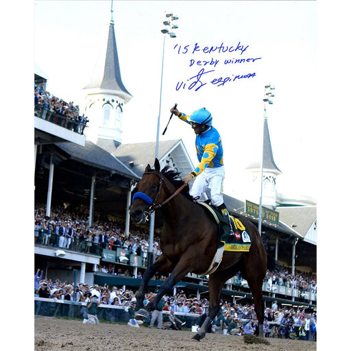 Victor Espinoza Signed 2015 Kentucky Derby 16x20 Photo w 15 Kentucky Derby Winner Insc.