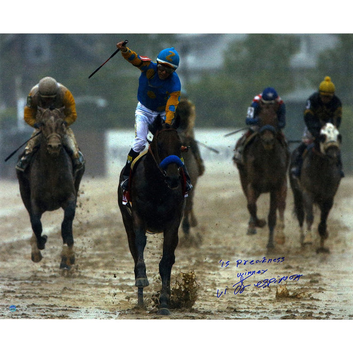 Victor Espinoza Signed 2015 Preakness 16x20 Photo w 15 Preakness Winner Insc.