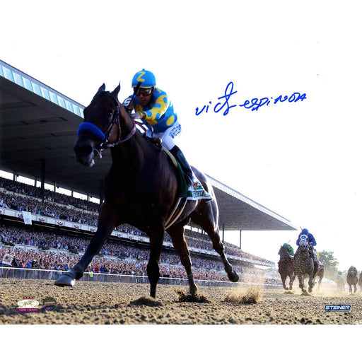 Victor Espinoza Signed Winning 2015 Belmont Stakes 8x10 Photo