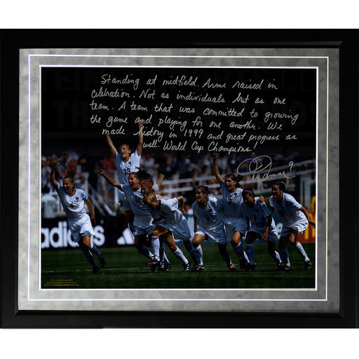 Mia Hamm Facsimile Winning World Cup Framed Metallic 16x20 Story Photo