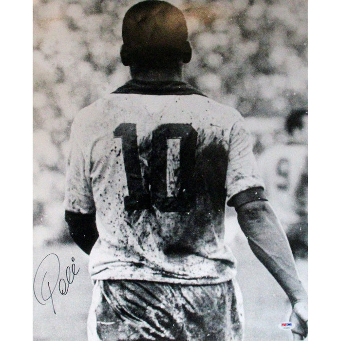 Pele BW Back view Signed 16x20 Photo (PSADNA Holo Only)