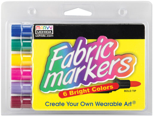 Fabric Marker Broad Tip 6/Pkg-Bright