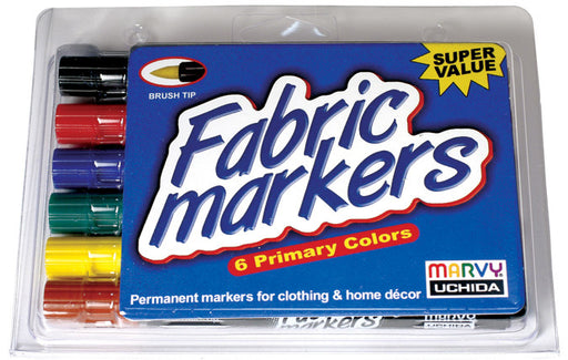 Fabric Marker Brush Tip 6/Pkg-Primary