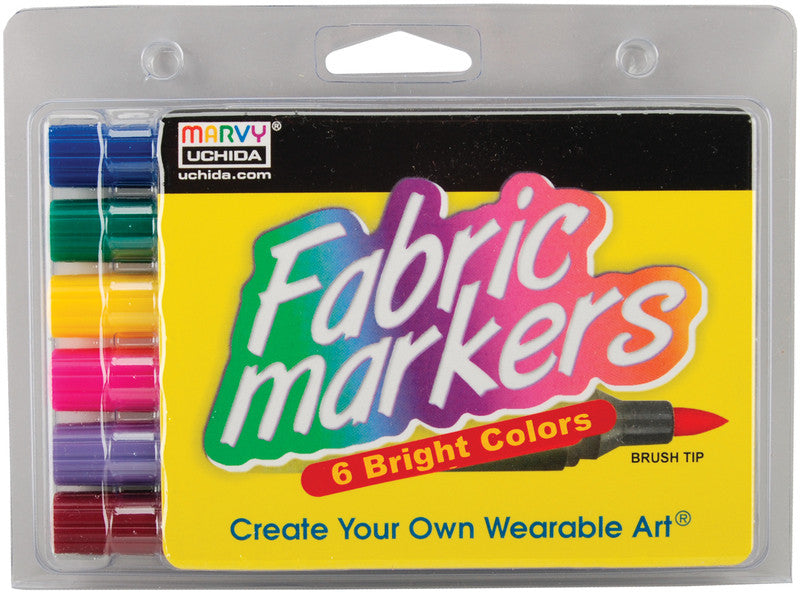 Fabric Marker Brush Tip 6/Pkg-Bright