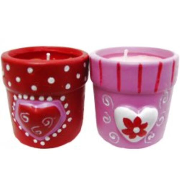 Valentine Flower Pot Votive Candles