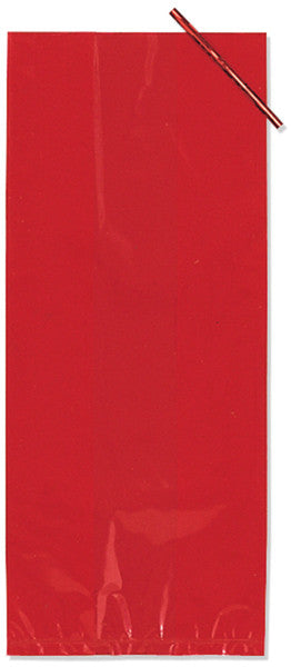 Red Cellophane Treat Bags 20 Piece Set - 5" x 11.25"