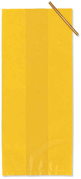 Yellow Cellophane Treat Bags 20 Piece Set - 5" x 11.25"