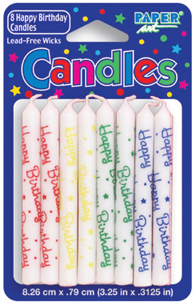 Birthday Candles Happy Birthday - Assorted Colors