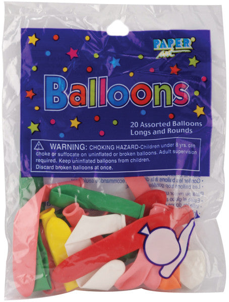 Balloon Long & Round Assortment - 20 Ct