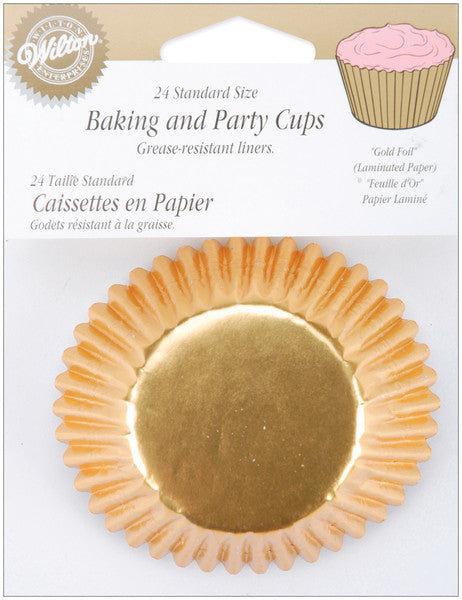 Gold Foil Standard Baking Cups - 24 Ct