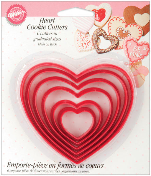 Plastic Cookie Cutter 6 Pieces Set - Hearts