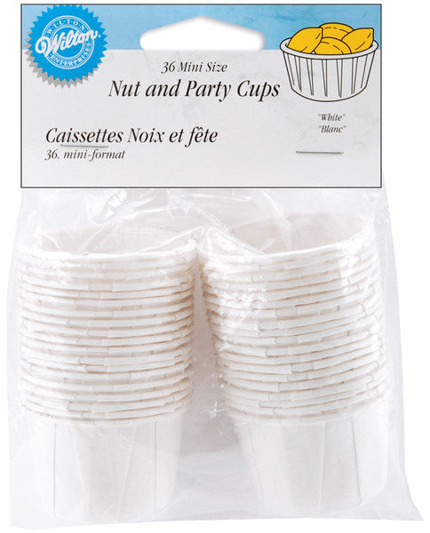 Mini Nut & Party Cups White - 36 Ct