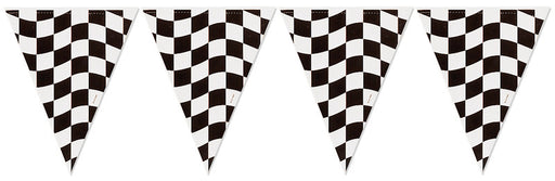 Black & White Check Flag Banner - 10" x 12 Feet