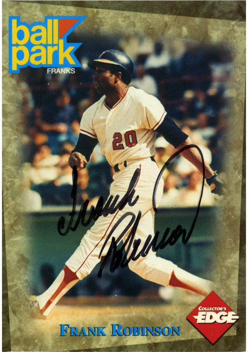 Frank Robinson Signed Cincinnati Reds Collectors Edge Ball Park Card with Ball Park Logo (JSA)