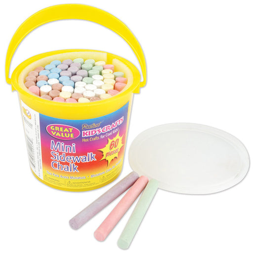 Bucket of Mini Sidewalk Chalk Assorted Colors - 60 Ct