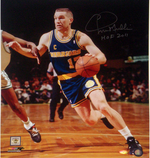 Chris Mullin Drive to Basket Left Handed Vertical 16x20 Photo w/ "HOF 2011" Insc.