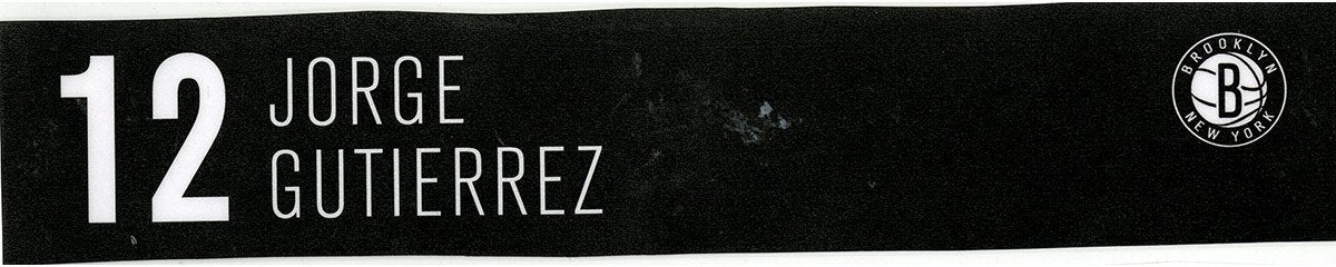 Jorge Gutierrez Nameplate - Brooklyn Nets 2013-2014 Game Used #12 Locker Room Nameplate