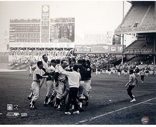 Ken Regan Signed Yogi Berra Celebration with Team B&W Horizontal 16x20 Photo