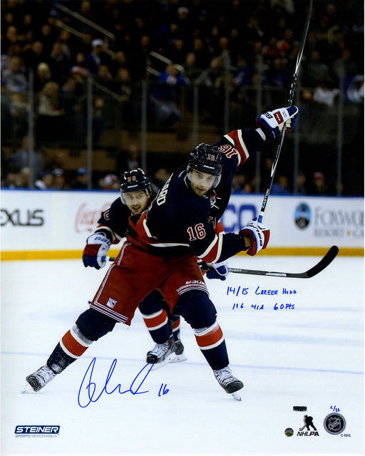 Derick Brassard Signed Slapshot in Heritage 16x20 Photo w/ "14/15 Career High 19 Goals  41 Assists  60 Points" Insc (LE/16)