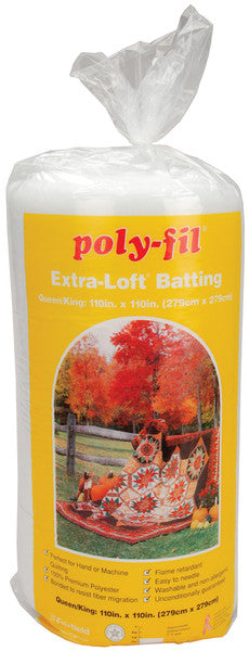 Extra-Loft Bonded Polyester Batting-King Size 110"