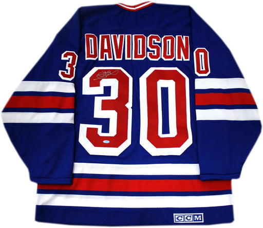 John Davidson Signed New York Rangers Throwback Jersey