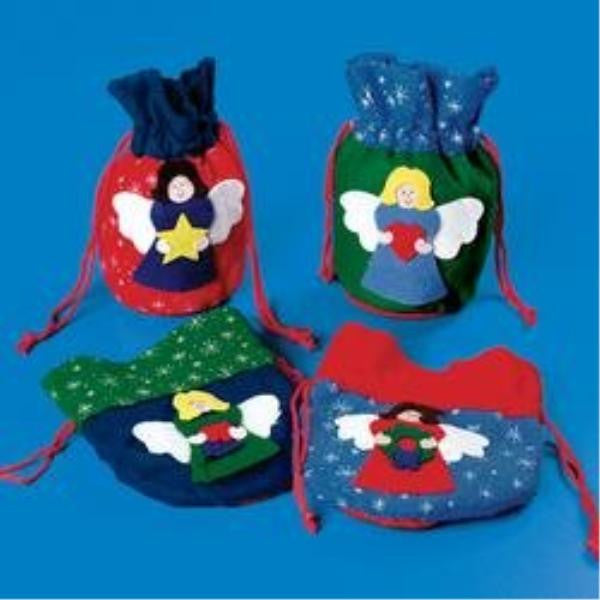 Felt Angel Drawstring Bags