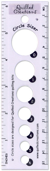 Circle Sizer Ruler Quilling Tool - 6"