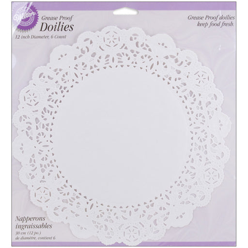 Greasproof Doilies White Circle 12" - 6 Ct