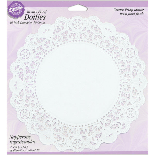 Greasproof Doilies White Circle 10" - 10 Ct