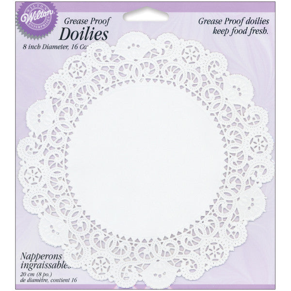 Greasproof Doilies White Circle 8" - 16 Ct