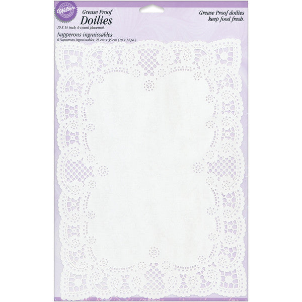 Greasproof Doilies Rectangle - 6 Ct