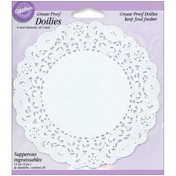 Greasproof Doilies White Circle 6" - 20 Ct