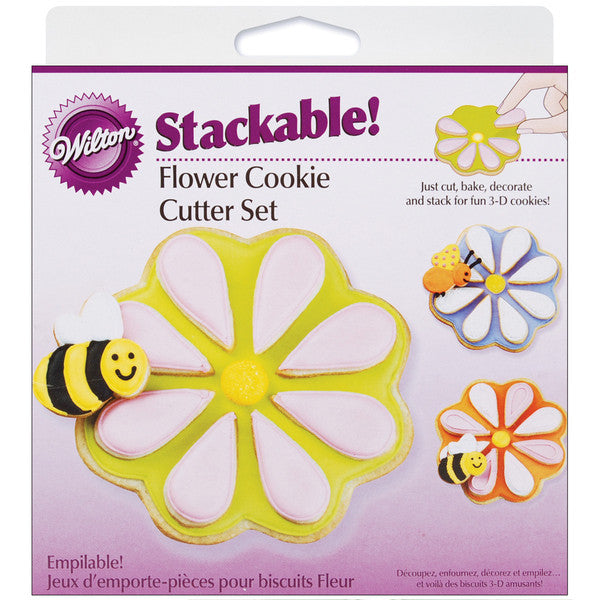 Stackable Cookie Cutters Flower - 3 Ct