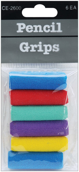 Foam Pencil Grips 6 Piece Set - Assorted Colors