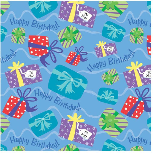 Printed Gift Wrap Birthday Gifts Roll - 30" x 5 Feet