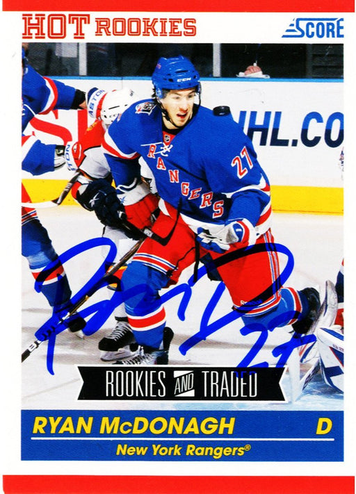 Ryan McDonagh Signed 2010-11 Score Rookie Card nbr632