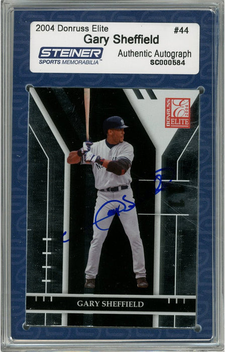 Gary Sheffield Signed 2004 Donruss Card - Yankees - Holographic - "Donruss Elite 2004" (Slabbed by Steiner)