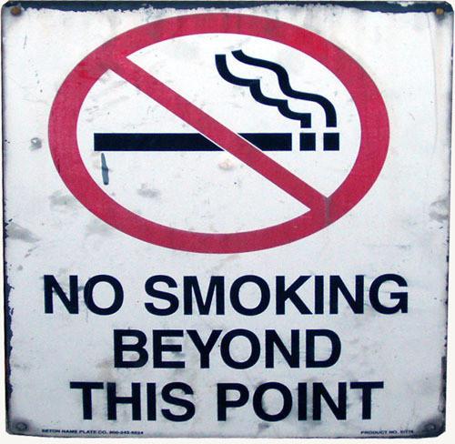 No Smoking Beyond This Point Sign From  Giants Stadium (14x10)